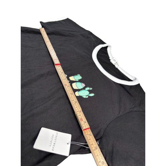 Cactus Graphic Ringer Tee "Cant Touch This" By Streetwear Society L - Picture 10 of 11